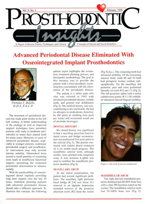 Advanced Periodontal Disease Eliminated With Implants