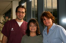 Patient with Drs. Petropoulos and Wolfinger
