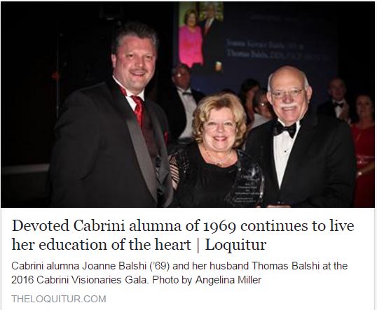 Devoted Cabrini alumna of 1969 continues to live her education of the heart