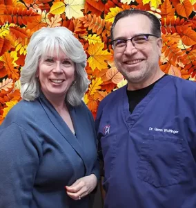 Maryellen and Dr. Wolfinger pose for a Thanksgiving photo
